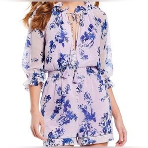 GIANNI BINI Purple Ali Floral Romper size M Womens
